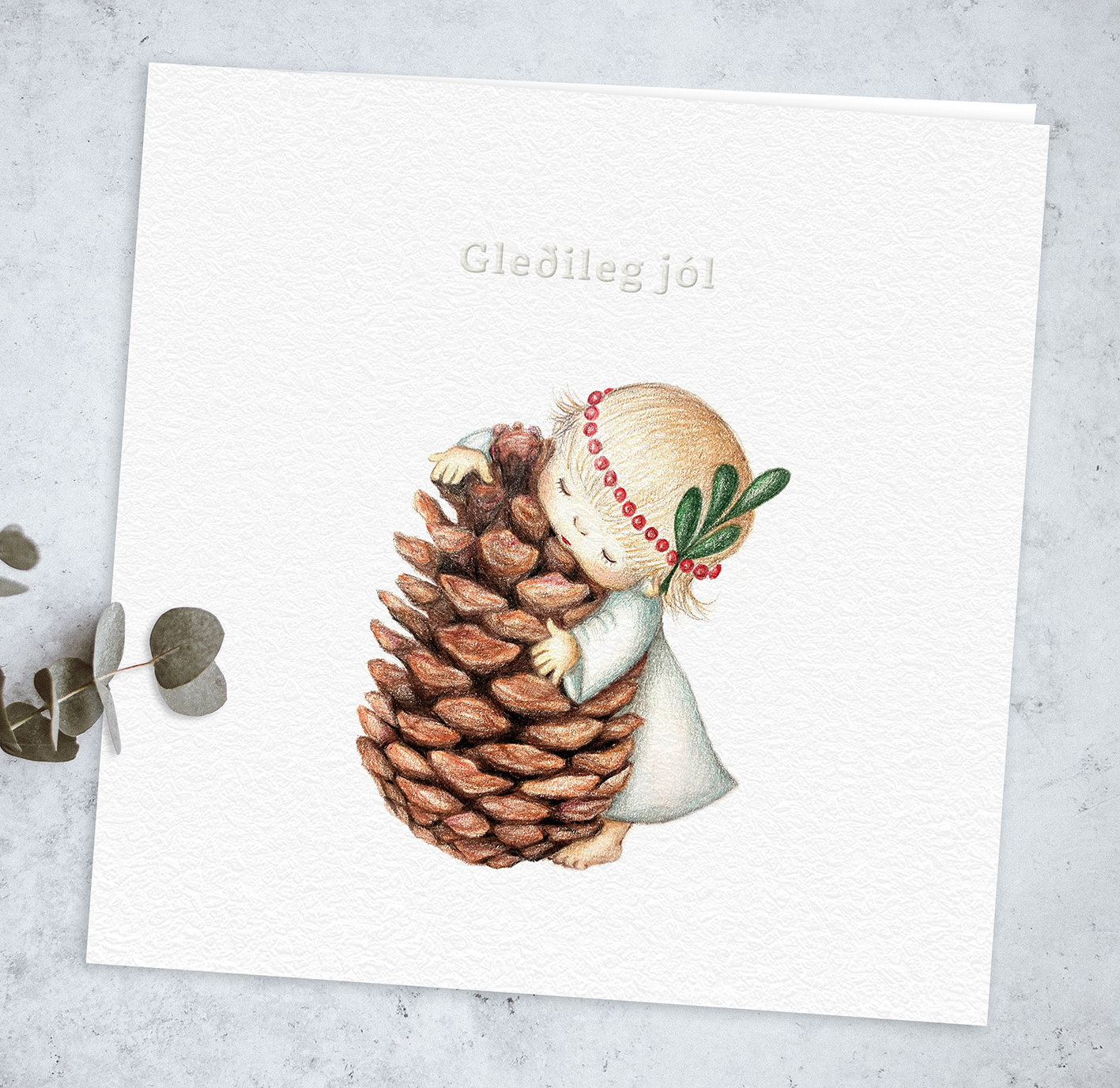 Jólakort - Jólaköngull (10 stk)