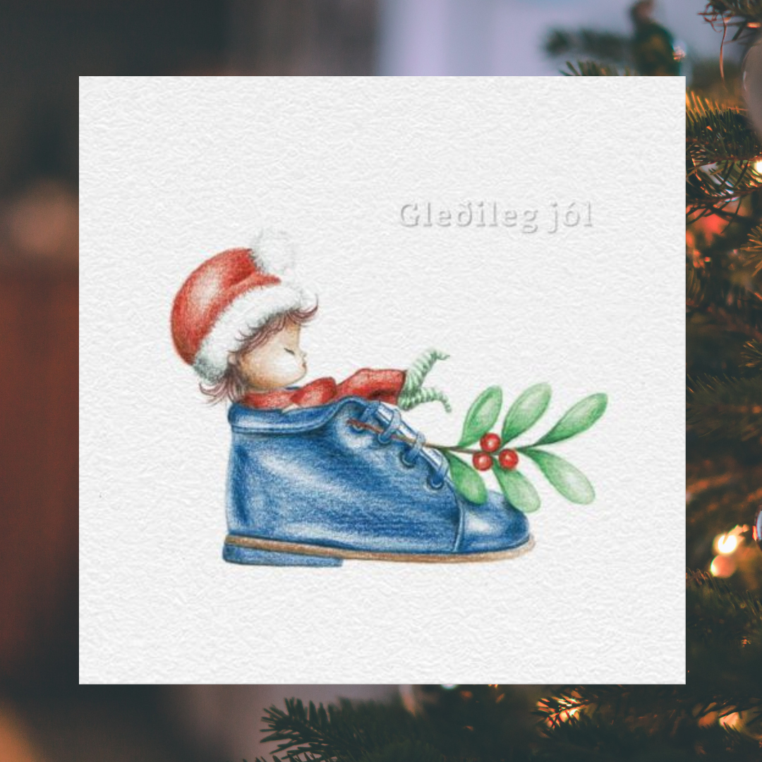 Jólakort - Jólaskór (10 stk)