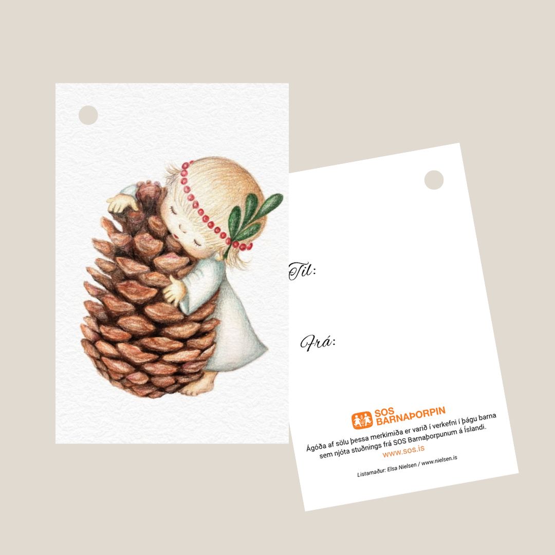 Merkimiðar - Jólaköngull (10 stk)