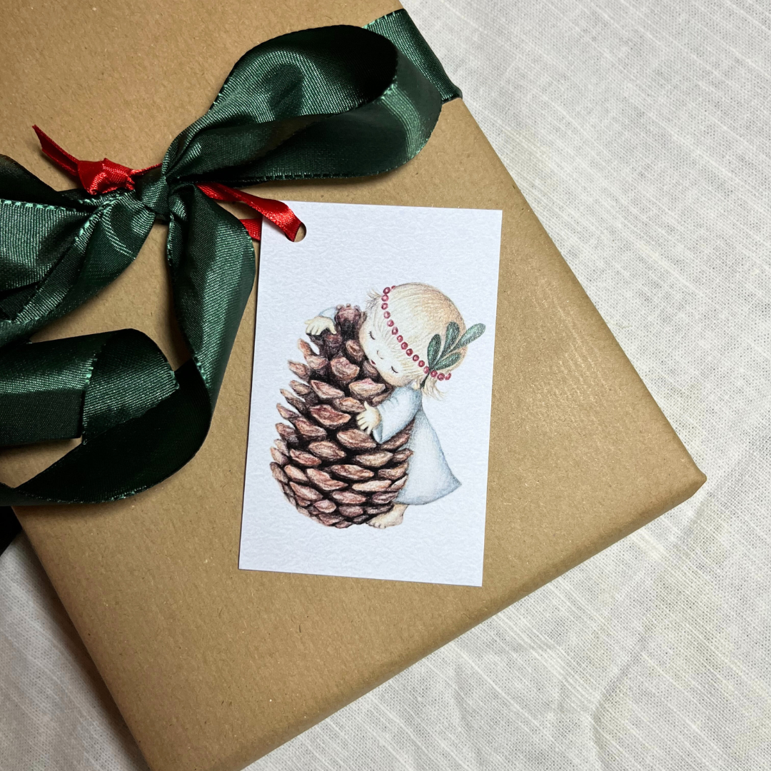 Merkimiðar - Jólaköngull (10 stk)